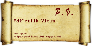 Pántlik Vitus névjegykártya
